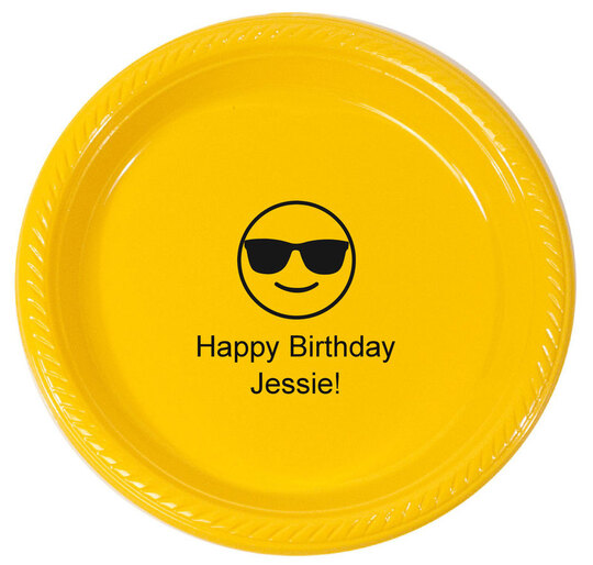 Personalized Sunglasses Emoji Plastic Plates